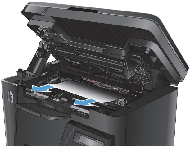 HP LASERJET PRO MFP M127FN (CZ181A), LASERJET PRO MFP M127FW (CZ183A), LASERJET PRO MFP M127FW - Suppression des bourrages dans le bac de sortie - 3