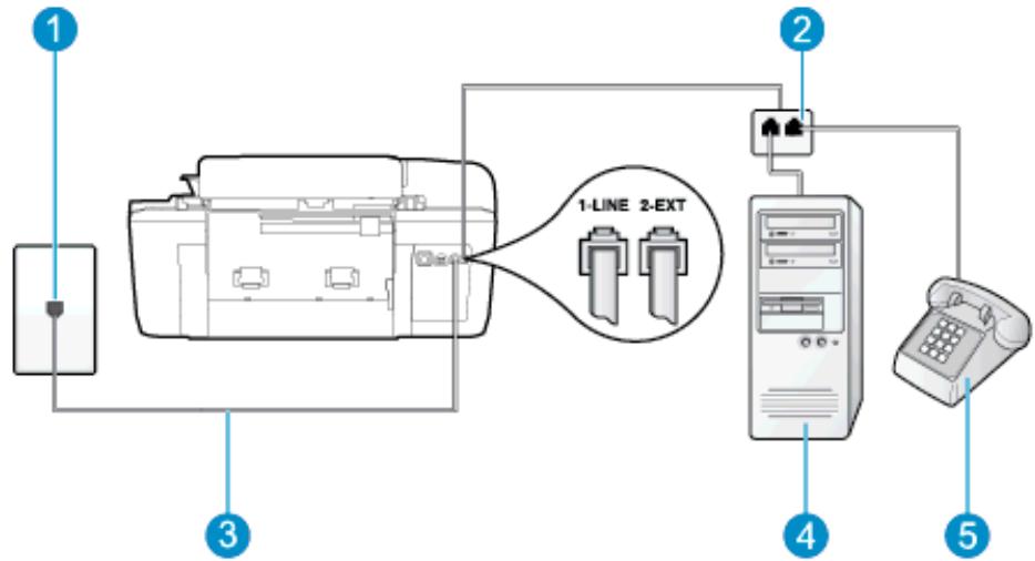 HP OFFICEJET 2622 - Ligne voix/télécopie partagée avec un modem d'ordinateur - 3