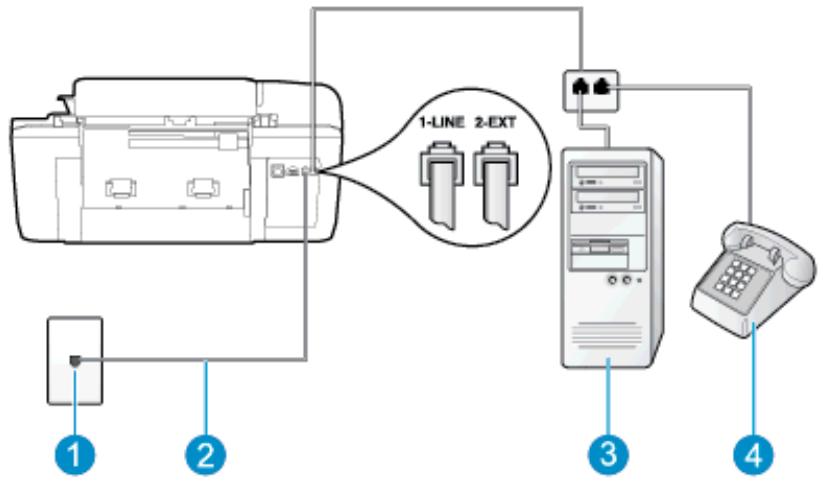 HP OFFICEJET 2622 - Cas K : ligne voix/télécopie partagée avec modem et messagerie vocale - 3