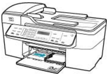 HP OFFICEJET 5740 - So legen Sie Fotopapier im Format 10 x 15 cm mit Abreißstreifen in das Zufuhrfach ein: - 2