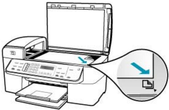 HP OFFICEJET 5740 - So legen Sie ein Original auf das Vorlagenglas: - 1