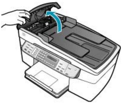 HP OFFICEJET 5740 - So beseitigen Sie Papierstaus im automatischen Vorlageneinzug: - 1