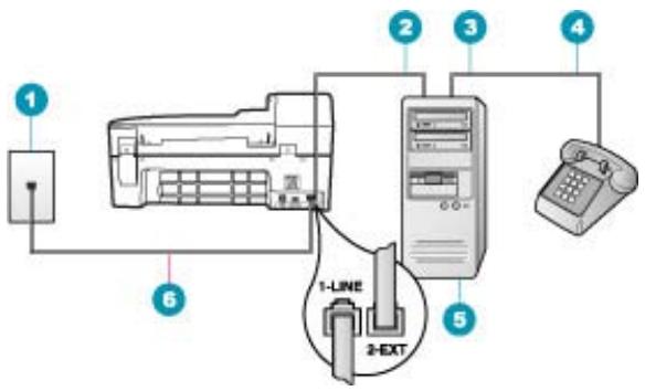HP OFFICEJET 5740 - Fall K: Gemeinsame Leitung für Telefon-/Faxanrufe, Computermodem und Voicemail-Dienst - 3