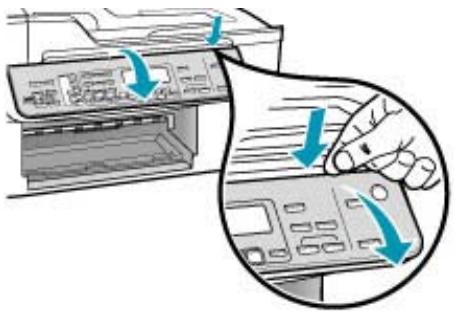 HP OFFICEJET 5740 - So nehmen Sie die Bedienfeldschablone ab: - 1