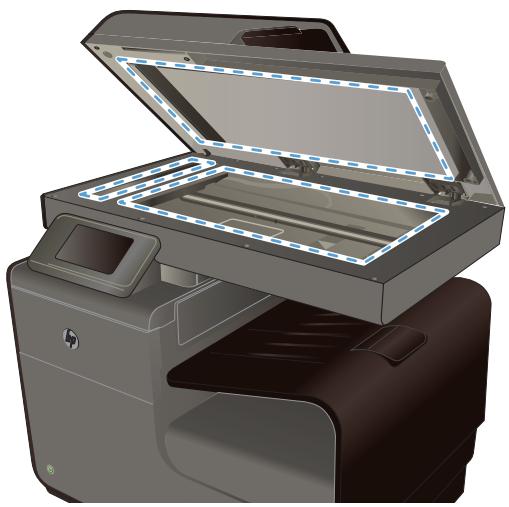 HP OFFICEJET PRO X476DW - Vérification que la vitre du scanner est dépourvue de saleté et des souillures - 2