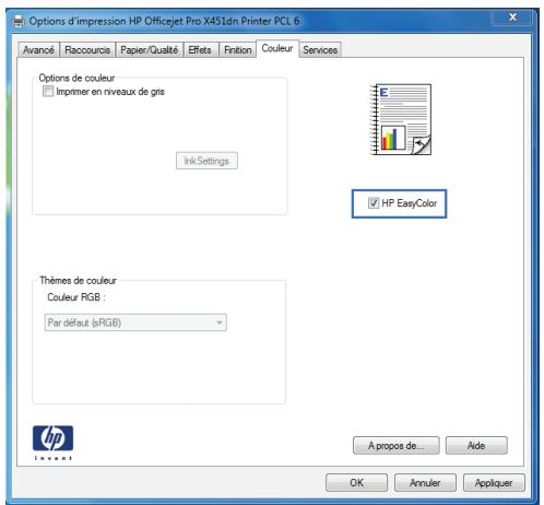HP OFFICEJET PRO X476DW - Utilisation de l'option HP easycolor - 1