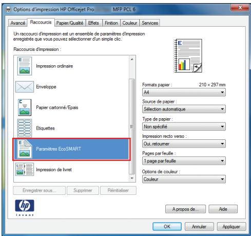 HP OFFICEJET PRO X476DW - Création des raccourcis d'impression - 3