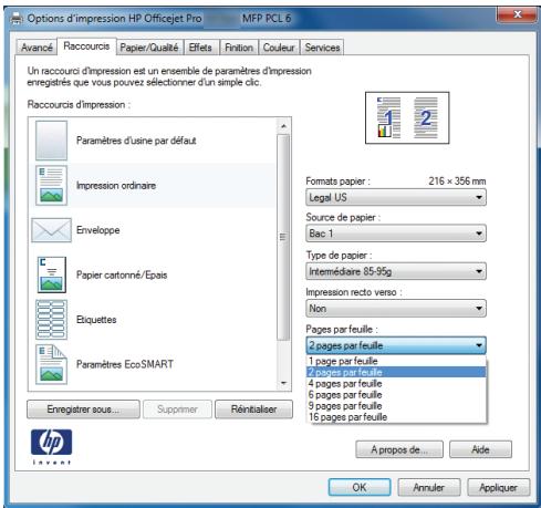 HP OFFICEJET PRO X476DW - Création des raccourcis d'impression - 4
