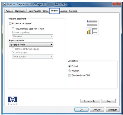 HP OFFICEJET PRO X476DW - Sélection de l'orientation de la page avec windows - 2