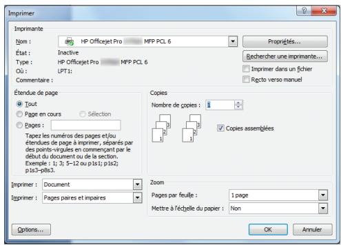 HP OFFICEJET PRO X476DW - Ouverture du pilote d'imprimante avec windows - 1
