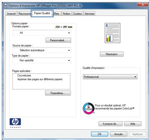 HP OFFICEJET PRO X476DW - Impression de la première ou de la dernière page sur un papier différent avec windows - 2