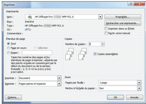 HP OFFICEJET PRO X476DW - Impression sur du papier spécial ou des étiquettes avec windows - 1