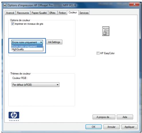 HP OFFICEJET PRO X476DW - Modifier les options de couleur - 4