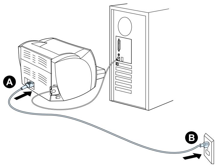 HP LASERJET 1000 PRINTER - Connexion du cordon d'alimentation - 1