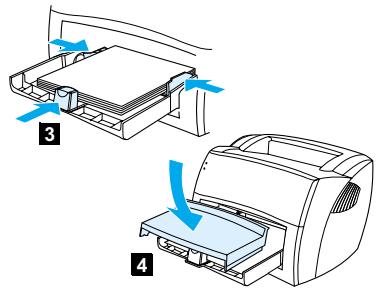 Diagram showing two steps of printer printing process: first with directional arrows, second with blue arrow indicating motion.