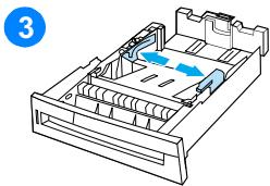 HP COLOR LASERJET 4600 - Chargement d'un support de format personnelisé dans le bac 2 ou 3 - 3