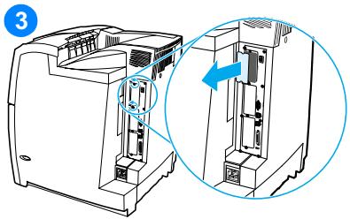 HP COLOR LASERJET 4600 - Pour installer une carte de serveur d'impression HP Jetdirect - 3