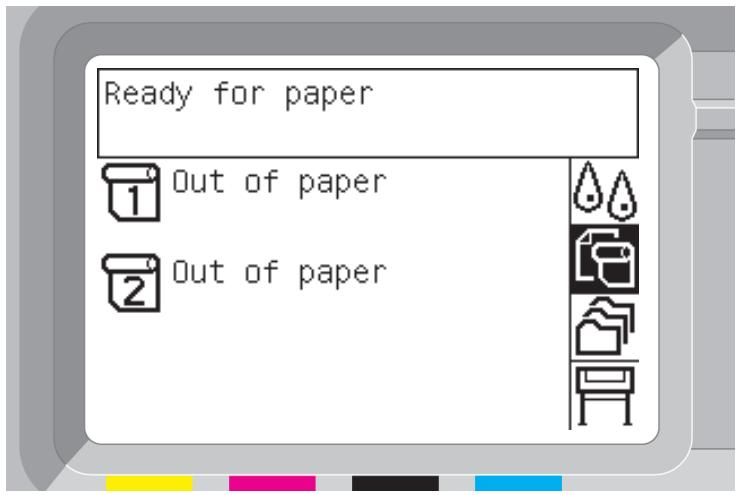 Ready for paper 1 Out of paper 2 Out of paper