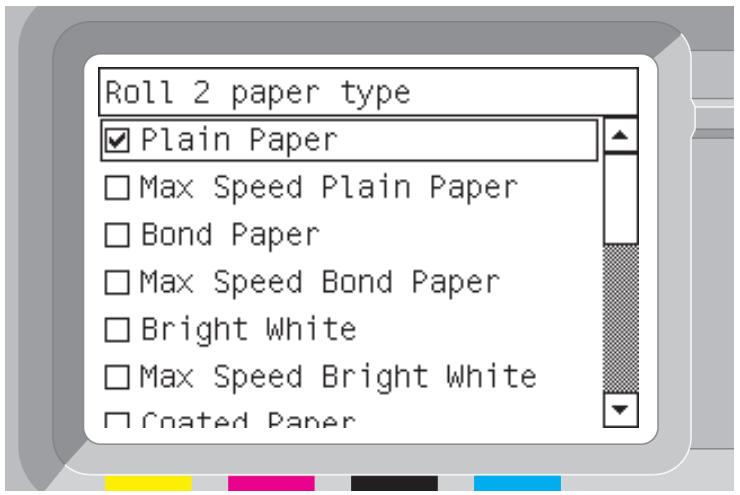 Roll 2 paper type ✓ Plain Paper □ Max Speed Plain Paper □ Bond Paper □ Max Speed Bond Paper □ Bright White □ Max Speed Bright White □ Coated Paper