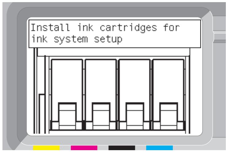 Install ink cartridges for ink system setup