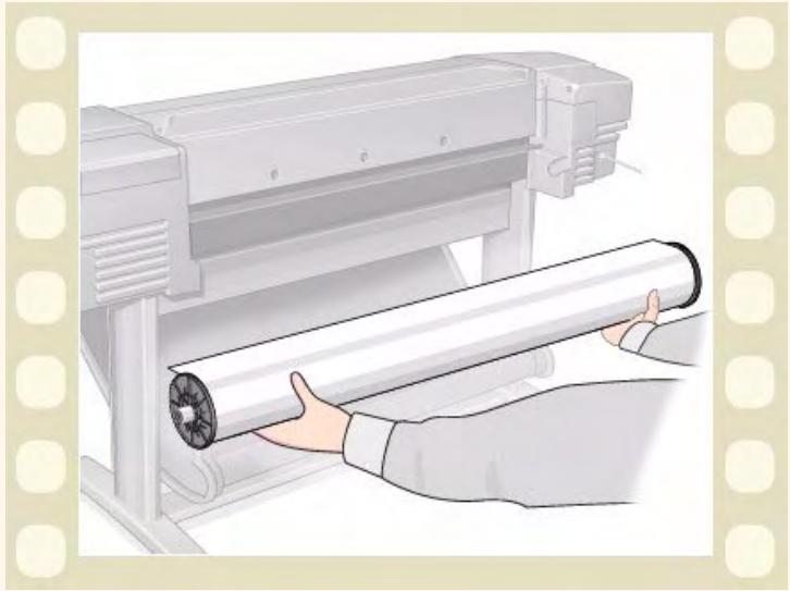 HP DESIGNJET 800 - Retrait d'un support en rouleau de l'imprimante - 2