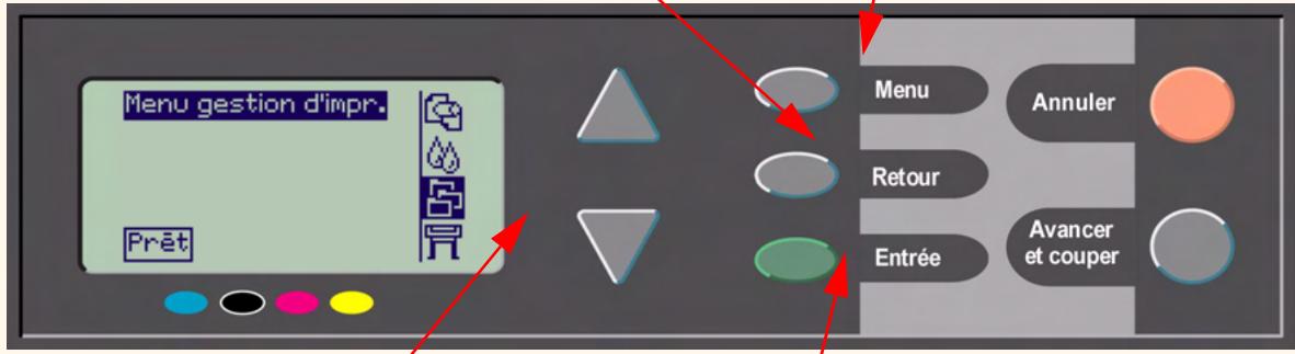 HP DESIGNJET 800 - Navigation dans le système de menus - 1