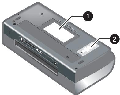 HP DESKJET 450 MOBILE - Identifique las partes de la impressora (vista posterior). - 1
