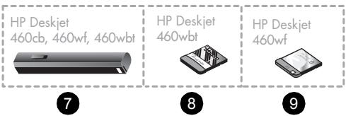 HP Deskjet 460cb, 460wf, 460wbt HP Deskjet 460wbt HP Deskjet 460wf ⑦ ⑧ ⑨