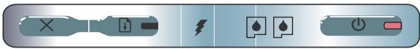 Control panel interface with battery, switch, battery icon, and power button symbols