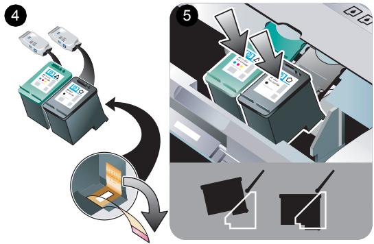 HP DESKJET 460WBT - Schritt 5: Schalten Sie den Drucke ein, und installieren Sie die Druckpatronen. - 1