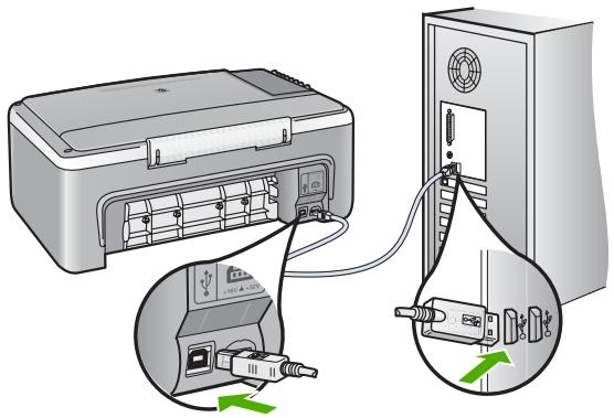 HP DESKJET F2180 - Das USB-Kabel ist angeschlossen, es treten jedoch Probleme bei der Verwendung des HP All-in-One mit dem Computer auf - 1