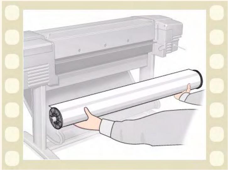 HP DESIGNJET 500 - Retrait d'un support en rouleau de l'imprimante - 2