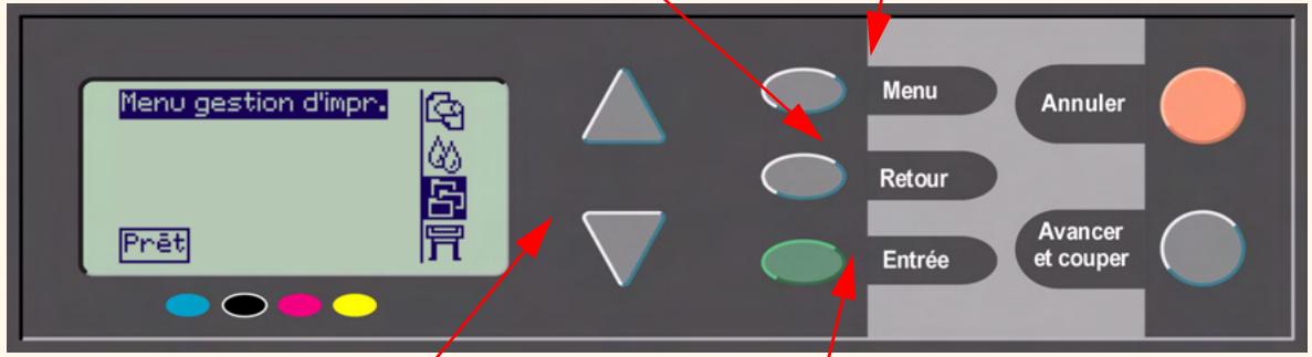 HP DESIGNJET 500 - Navigation dans le système de menus - 1
