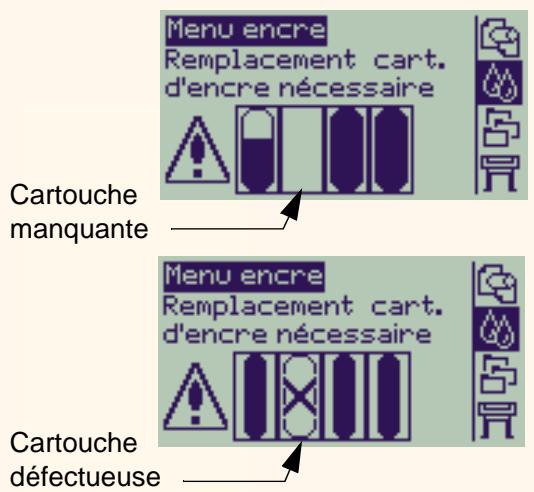 HP DESIGNJET 500 - Erreurs relatives aux cartouches - 1