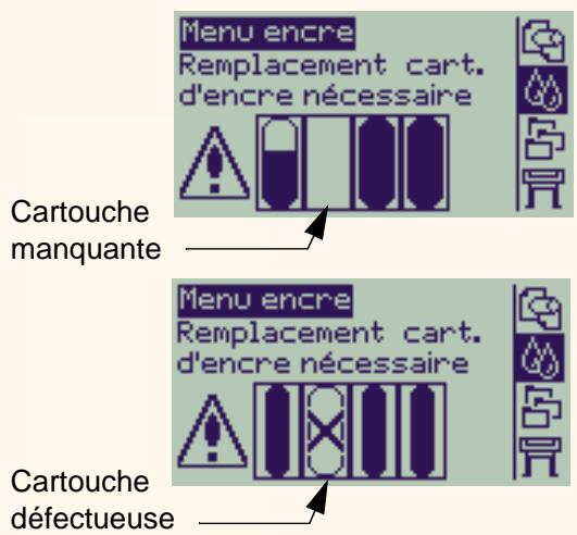 HP DESIGNJET 800 - Erreurs relatives aux cartouches - 1