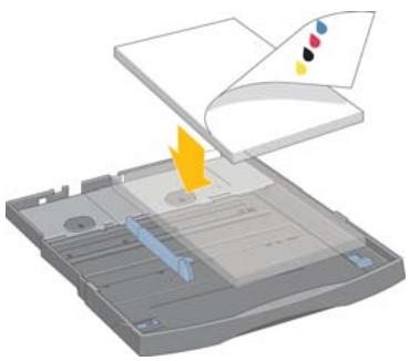 HP DESIGNJET 90 - Comment charger le papier dans le bac d'entrée ? (Imprimante de la série 30) - 3