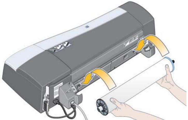 HP DESIGNJET 90 - Comment charger un rouleau de papier ? (Imprimante de la série 130) - 1