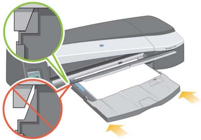 HP DESIGNJET 90 - Comment charger le papier dans le bac d'entrée ? (90/130...) (suite) - 2