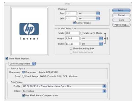 HP DESIGNJET 90 - Pilote Mac OS : accès aux options de l'imprimante - 1
