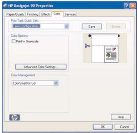 HP DESIGNJET 90 - Pilote Windows : accès aux options de l'imprimante - 2