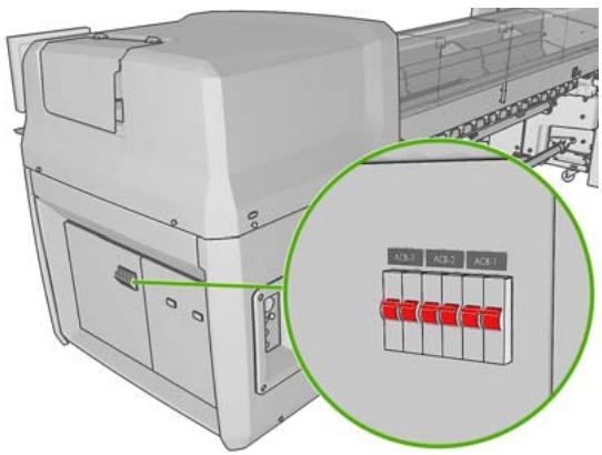 HP DESIGNJET L65500 - Mise sous tension et hors tension de l'imprimante - 1