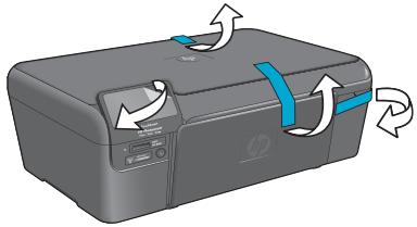 HP PHOTOSMART B110C - Déballez l'imprimante. Retirez toutes les bandes adhéses, les films protecteurs et les matériaux d'emballage. - 1