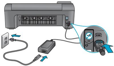 HP PHOTOSMART B110C - Connectez l'appareil et mettez-le sous tension. - 2