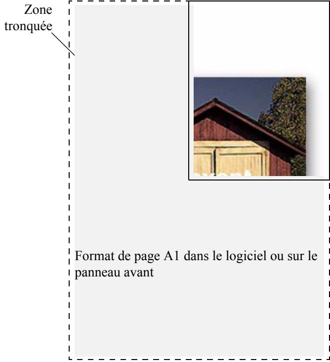 HP DESIGNJET 130R, DESIGNJET 510 - Format de page et images tronquées - 1