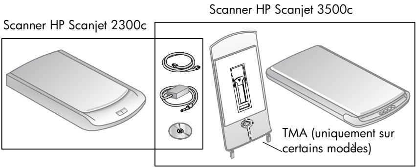 HP SCANJET 3500C - Vérification du contenu de l'emballage - 1