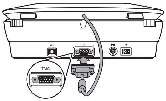 HP SCANJET G4010 PHOTO SCANNER - Etape 3. Connexion du cable de l'adaptateur de supports transparents (TMA) - 1