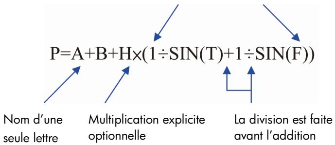 HP 35S - Exemple : Périmètre d'un trapèze. - 2