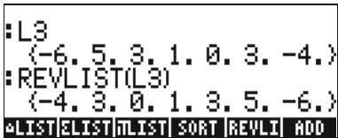 HP 50G - The MTH/LIST menu - 7