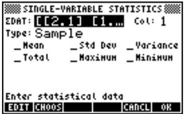 HP 50G - Calculating single-variable statistics - 1