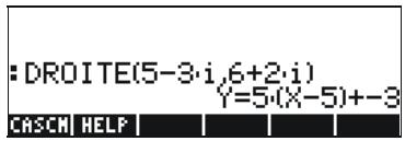 HP 50G - Function DROITE: equation of a straight line - 1